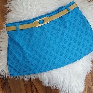 St John Swim blue and gold swim skirt cover up
